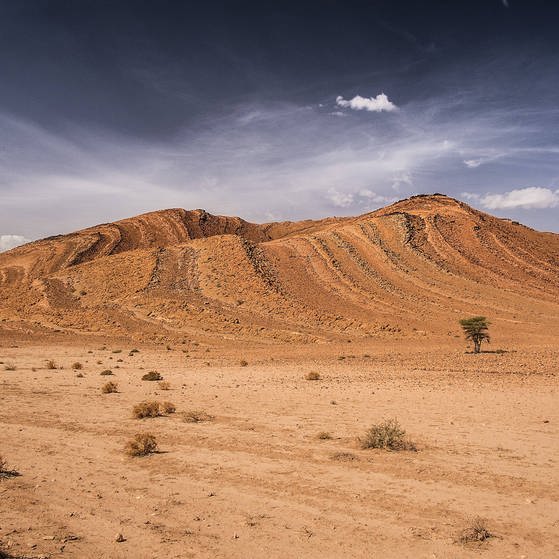 Eine Kieswüste in Marokko