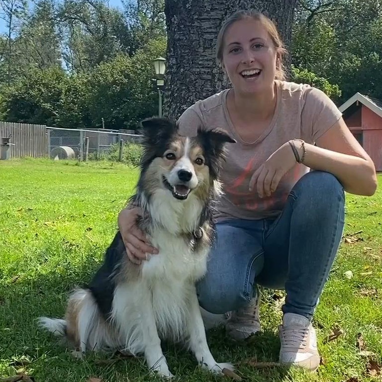 Filmtiertrainerin Pamina See mit Border Collie Sophie (Foto: SWR)