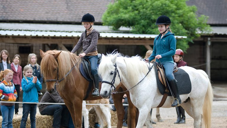 2 Mädchen auf Pferden (Foto: SWR, SWR -)