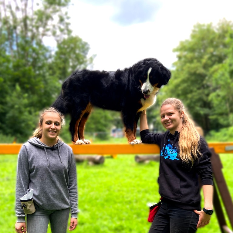 Sara und Sophia machen mit Hund Rosi das Hobby Mobility. (Foto: SWR)