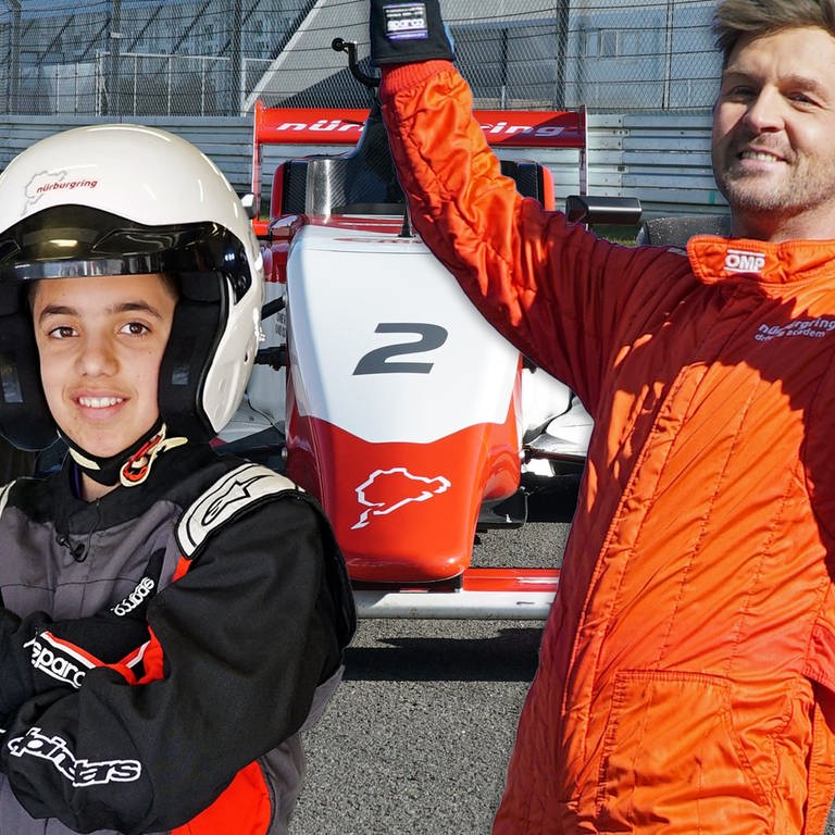 Luis und Alessio vs Johannes auf dem Nürburgring (Foto: SWR)