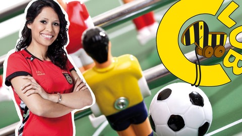 Tischfußball-Weltmeisterin Lilly Anndres im Tigerenten Club Logo (Foto: IMAGO, Lilly Andres)
