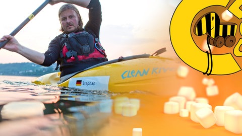 Umweltschützer Stephan Horch in seinem Kajak (Foto: SWR, Clean River Projekt/Stephan Horch)