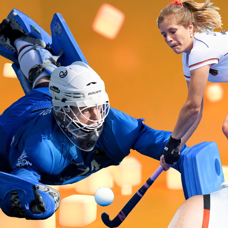 Sonja Zimmermann und Torhüter Jean-Paul Danneberg (Foto: SWR, Deutscher Hockeybund DHB)