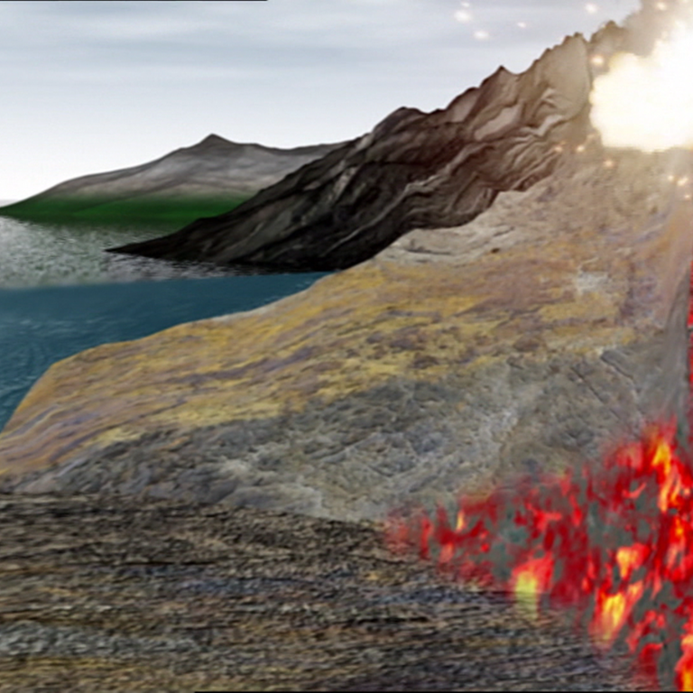 Grafik mit der Entstehung eines Vulkans (Tektonische Plattenverschiebung) (Foto: SWR)