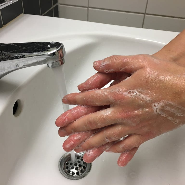 Hände werden am Waschbecken gewaschen (Foto: SWR, SWR)
