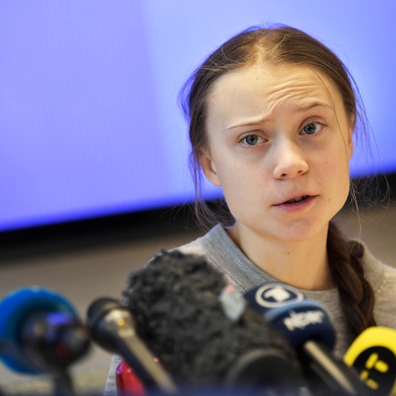 Foto: picture-alliance / Reportdienste, Picture Alliance Greta bei einer Pressekonferenz (Foto: picture-alliance / Reportdienste, Picture Alliance)