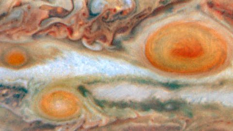 Wirbelstürme auf dem Planeten Jupiter  (Foto: dpa Bildfunk, Foto: Mike Wong / Imke de Pater (University of California, Berkeley))