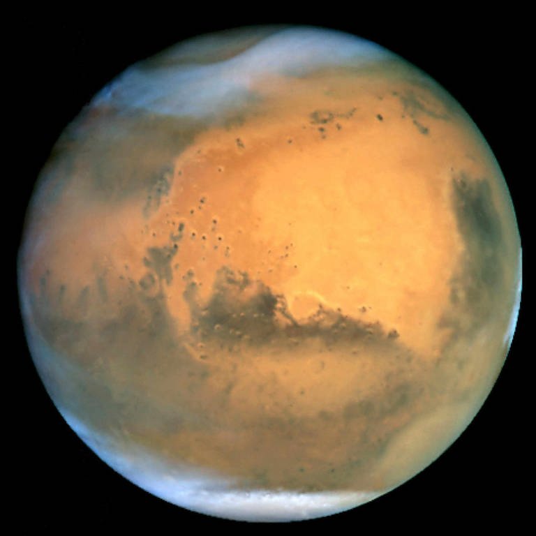 Satellitenaufnahme des Planeten Mars  (Foto: picture-alliance / Reportdienste, Picture Alliance)