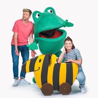 Laura und Johannes mit Günter und der Tigerente