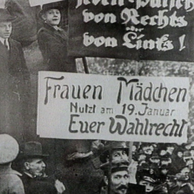 Demonstrationsplakat zum Frauenwahlrecht