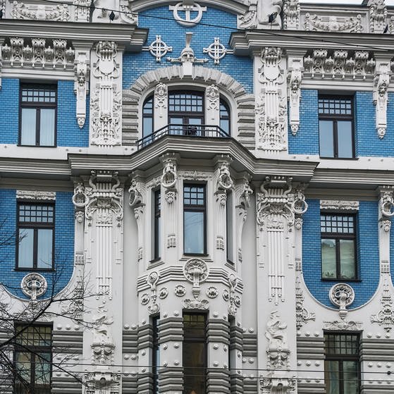 Kunstvollen Jugendstil-Häuser in Riga